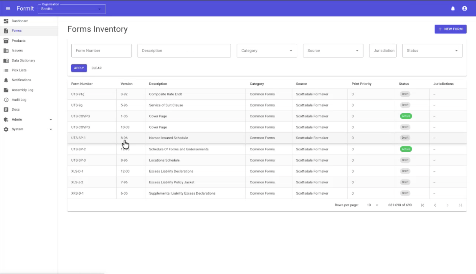 Forms Inventory