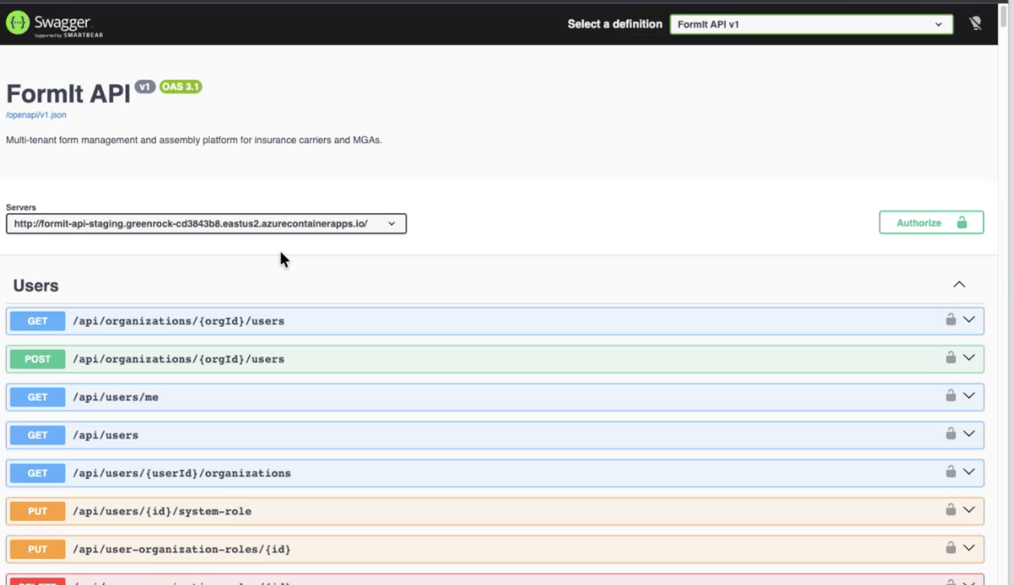 API Data and Form Generation Access